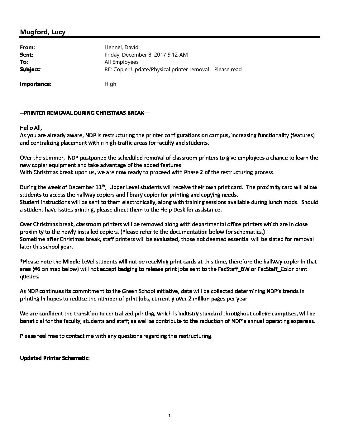 Obj 1.3 Copier Removal Email – Tech Dept – Cromwell Valley Park Council